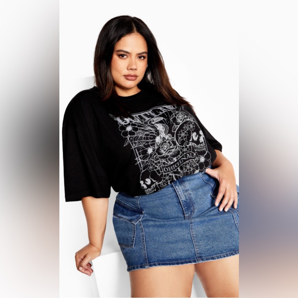 City Chic Oversized Outlaw Tee